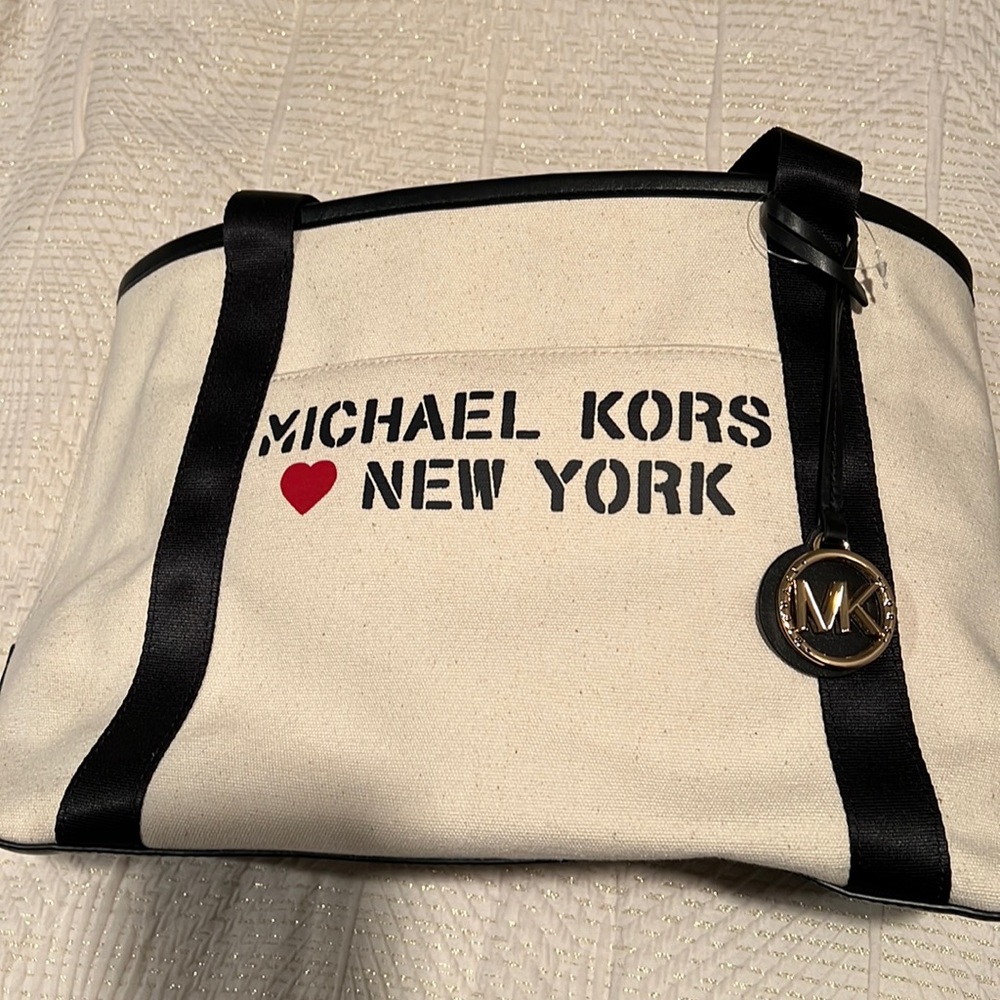 Michael Kors canvas travel tote.